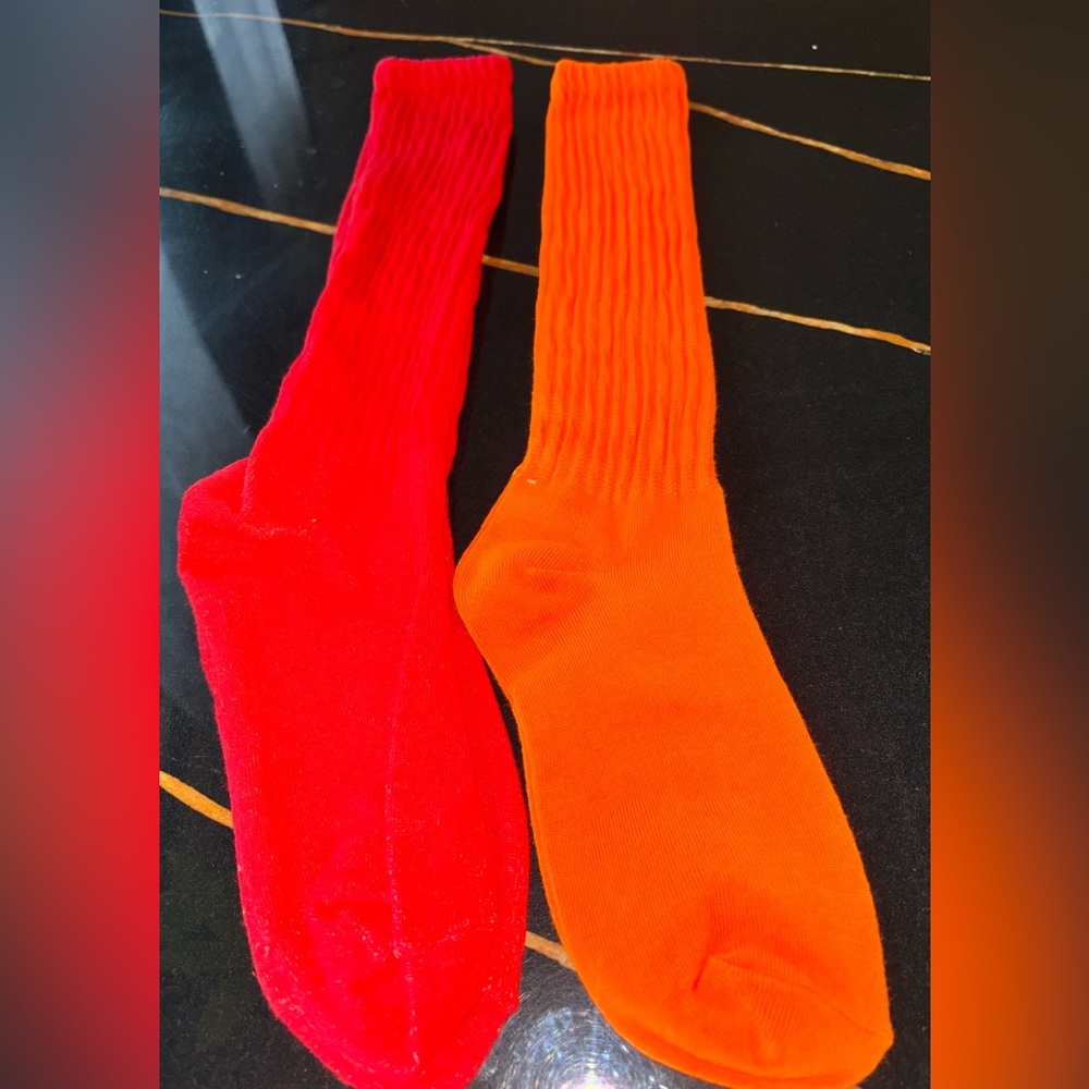 Vibrant Red and Orange Men's Socks